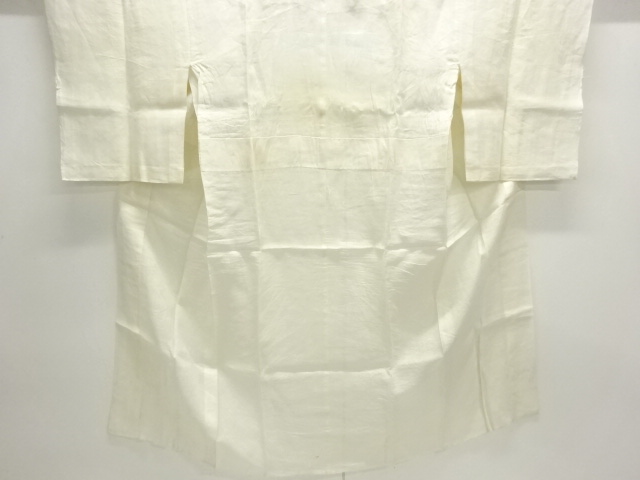 アンティーク　本麻透かし織　流水に花模様長襦袢